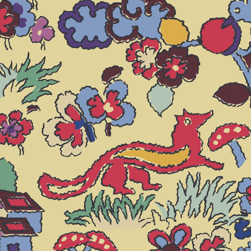 Floral Wallpaper Roll, Yellow