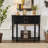 Black Solid Wood Console Table-1230054507