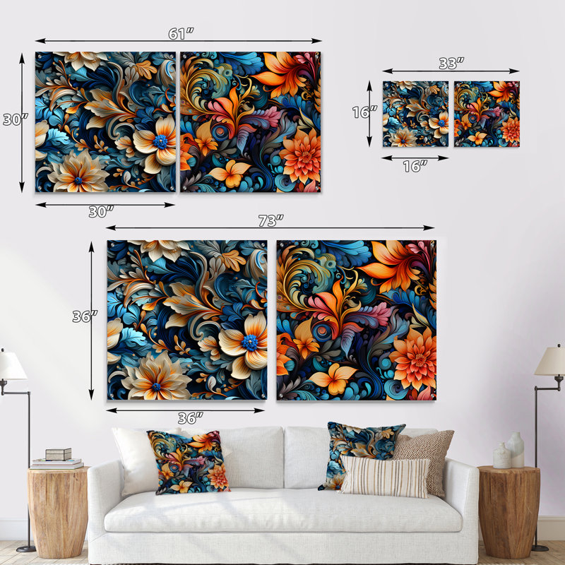 Griffith - ensemble de 2 art mural en verre acrylique, H 16 po x l 33 po