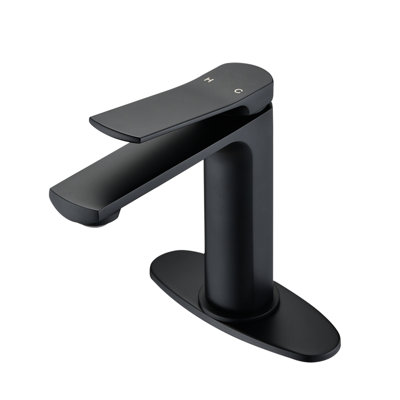 Robinet pour salle de bain à poignée simple Contemporary, noir mat, acier inoxydable, avec empreinte digitale, convient pour lavabo, vasque et barre de coiffeuse, poignée en plomb rouille, meuble-lavabo avec taches d'eau, coffre-fort