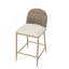Ensemble de 2 chaises de salle à manger de style campagnard rembourrées avec dossier en rotin