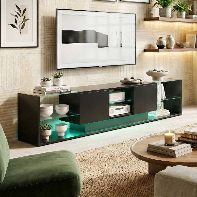 Unfinished TV Stand for TVs up to 88", Black