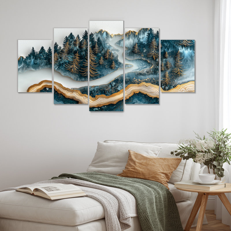 Paysage de forêt hivernale avec rivière en cristal III - Art mural forêt - décoration murale traditionnelle, 5