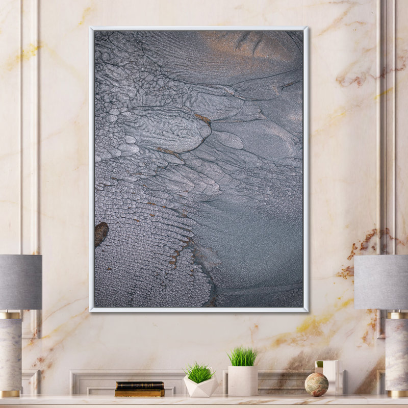 «Dramatic Grey», art mural moderne sur toile, H 32 po x l 16 po x P 1 po, Cadre flottant blanc
