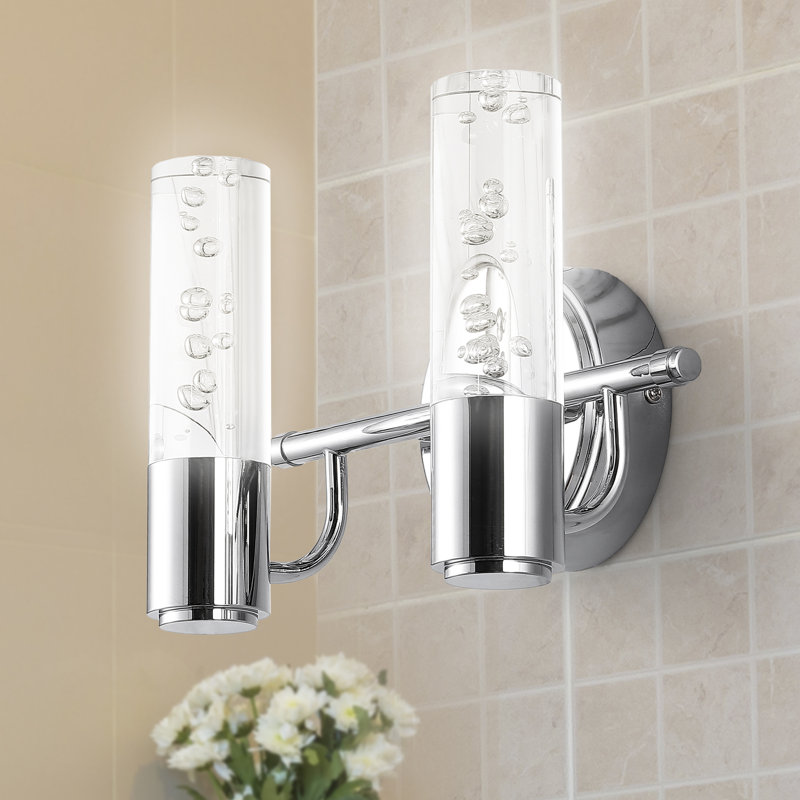 Éclairage de salle de bain à DEL Amima Minimalist, Chrome, 2