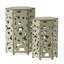 Ensemble de table d'appoint de patio avec plateau hexagonal et base en métal-116118837