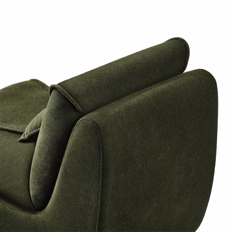 Méridienne moderne avec repose-pieds compressé, idéale pour les petits espaces et les sièges confortables, Vert