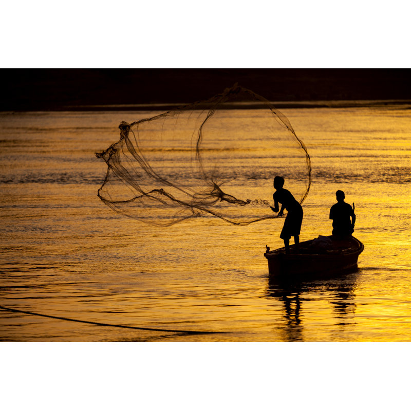 Pêcheurs dans le Gange par Ozgurdonmaz, H 32 po x l 48 po