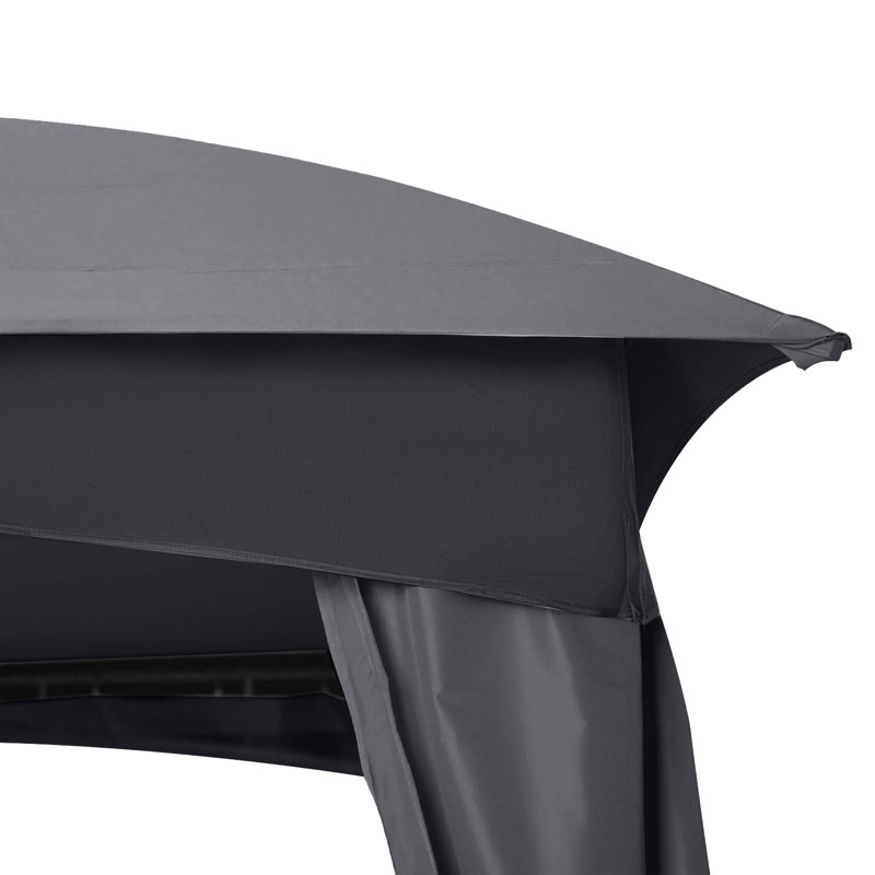 Steel Patio The Soft Roof Gazebos, 110" H x 108" W x 108" D, Gray