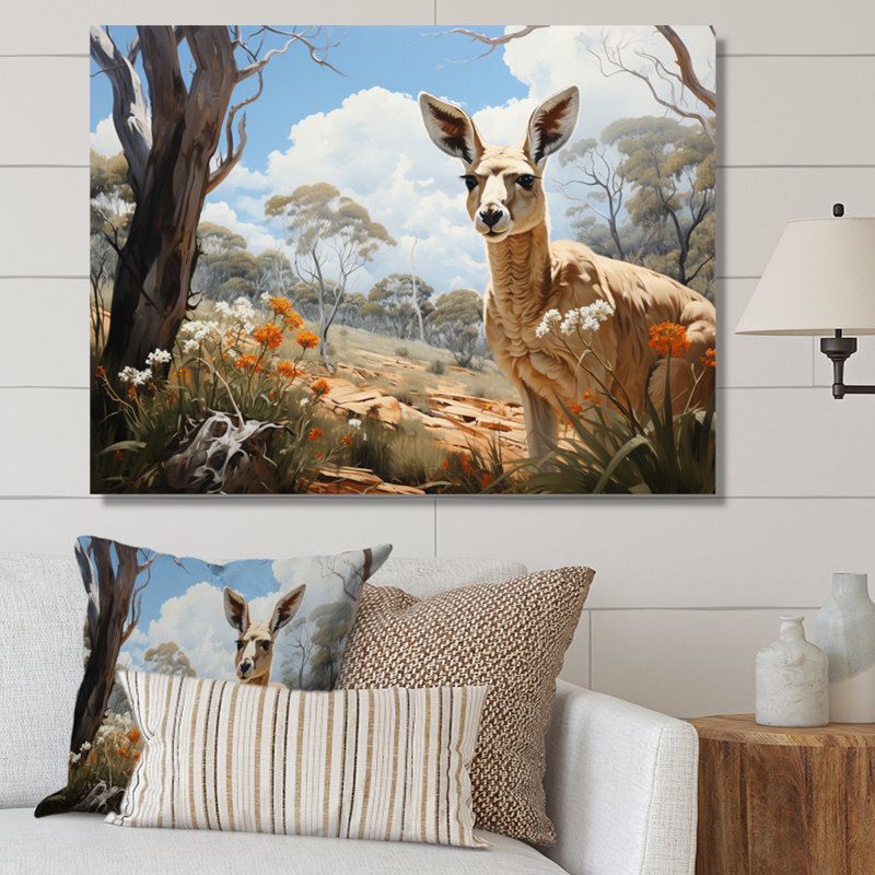 «Kangaroo Bound Pastoral II», reproduction sur toile, H 12 po x l 20 po x P 1 po, Toile tendue