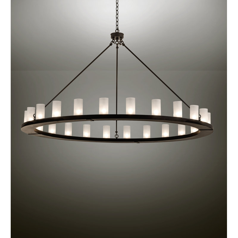 Lustre de roue de wagon ombré 24 lumières Deangelis