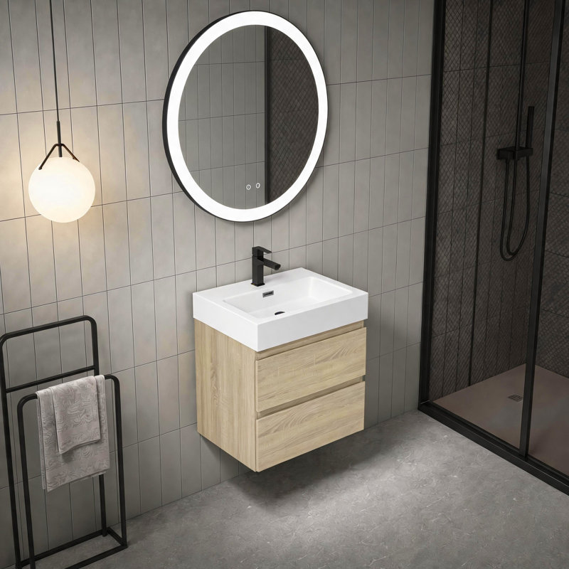 Meuble-lavabo flottant épais de 24 po (RTA), Chêne clair, 24"