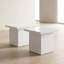 Ensemble de 2 tables d'appoint en mélamine brillante, blanc lustré