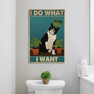 «Tuxedo Cat I Do What I Want», impression sur toile tendue