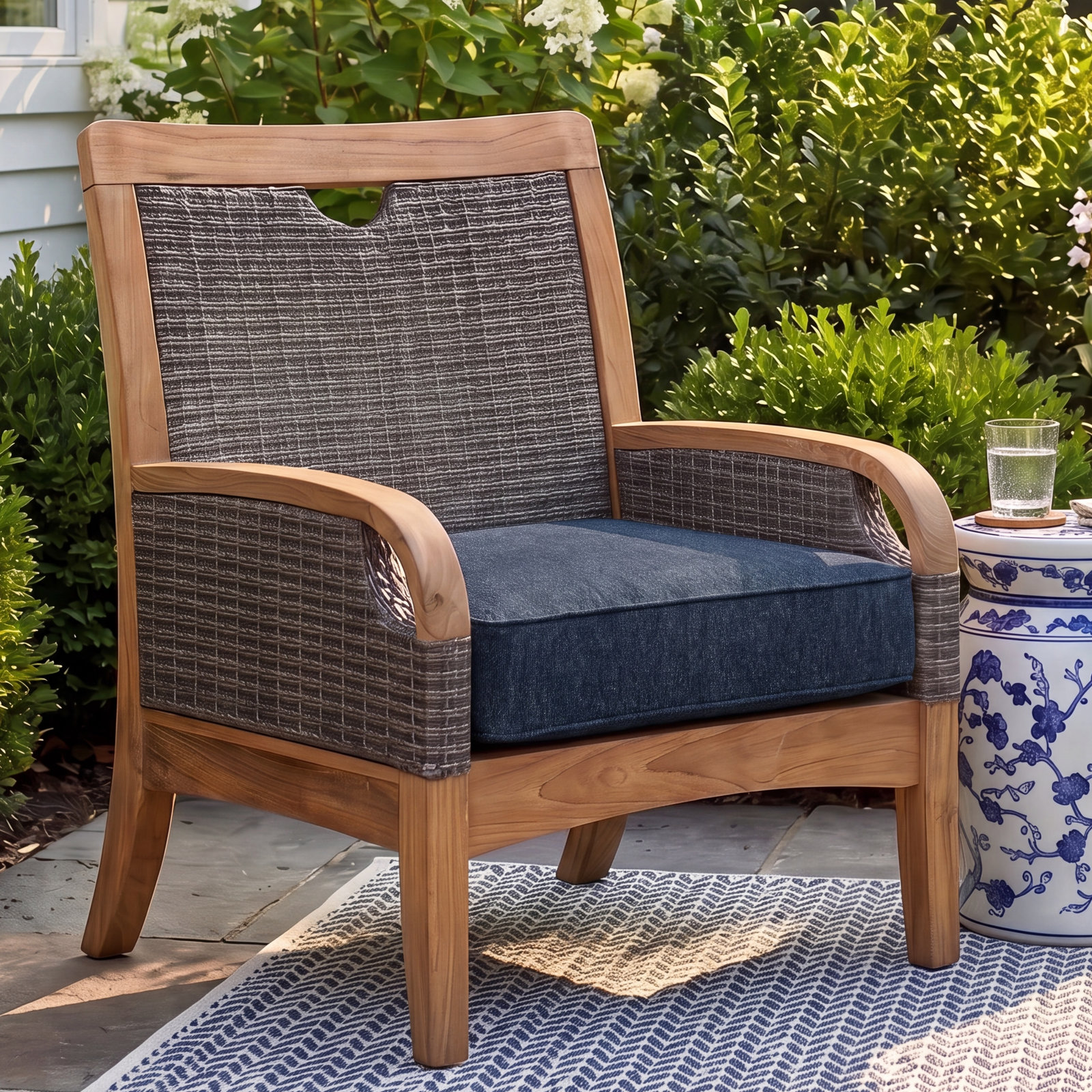 Sunbrella® Seat Cushion, Improve Indigo Sunbrella®