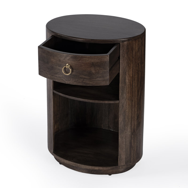 Aviel Drum End Table with Storage