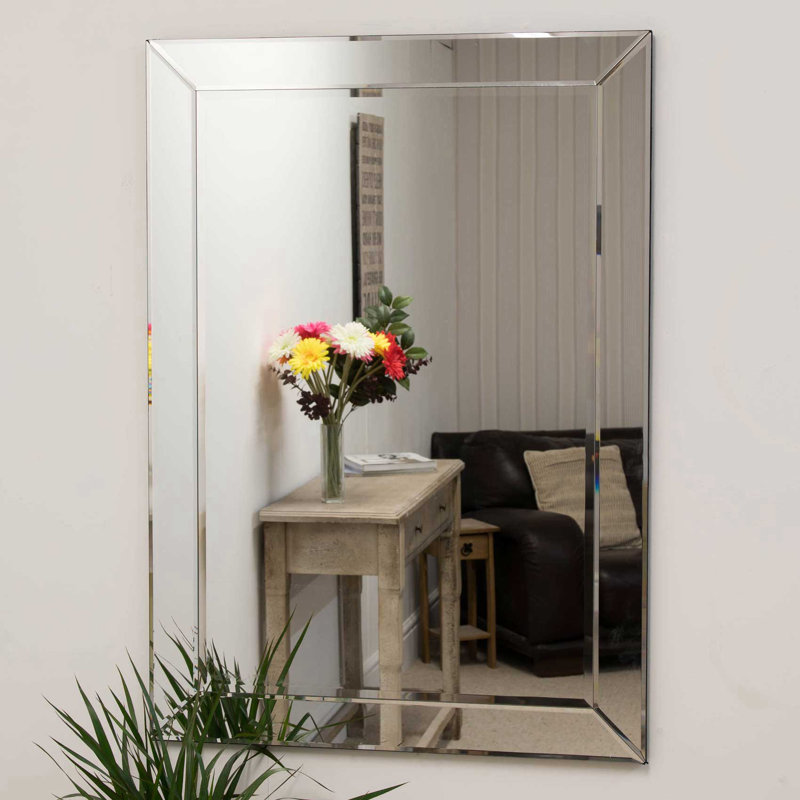 Phillip Glass Flat Wall Mirror, 110cm H x 78cm W