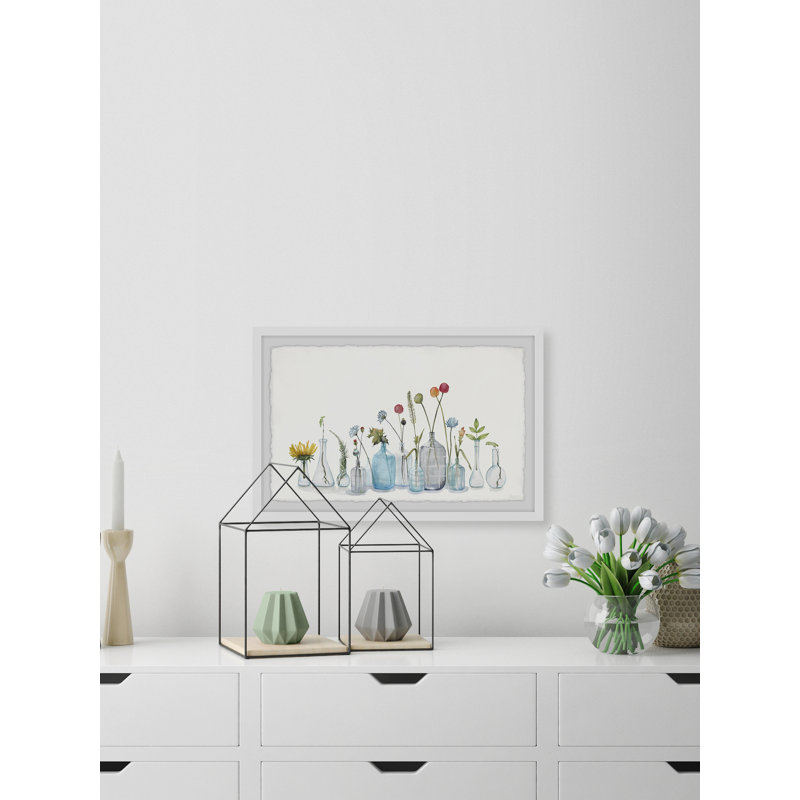 Vintage Glass Bottles by Parvez Taj - Single Picture Frame Painting, 30 cm H x 20 cm W