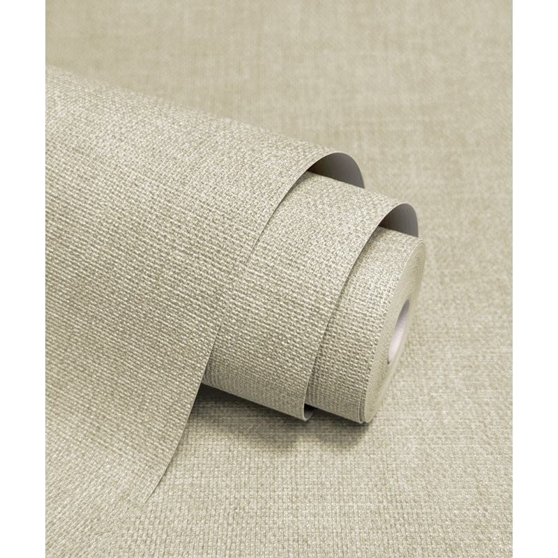 Hessian Plain Textured Italian Heavyweight Vinyl Wallpaper, Natural