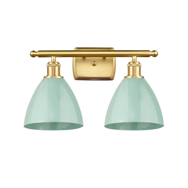 Éclairage pour meuble-lavabo à intensité variable 2 lumières Amylee, Écume de mer, Or satiné