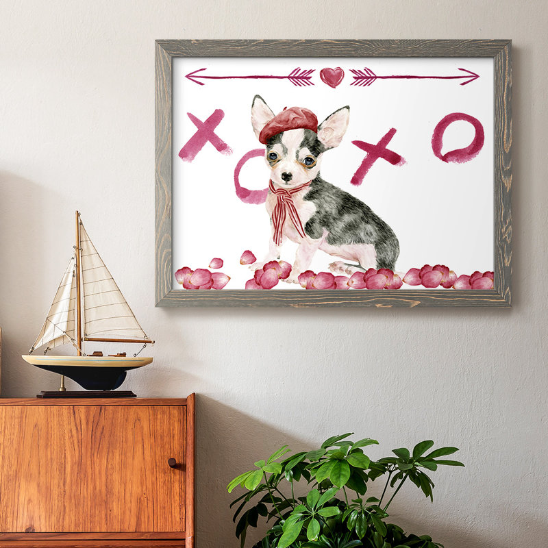 Chiot Valentine Collection A, Gris, H 14 po x l 20 po x P 1,5 po