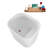 40" Streamline Soaking Glossy White Acrylic Freestanding Bathtub, Bamboo Tray, Drain-103682446