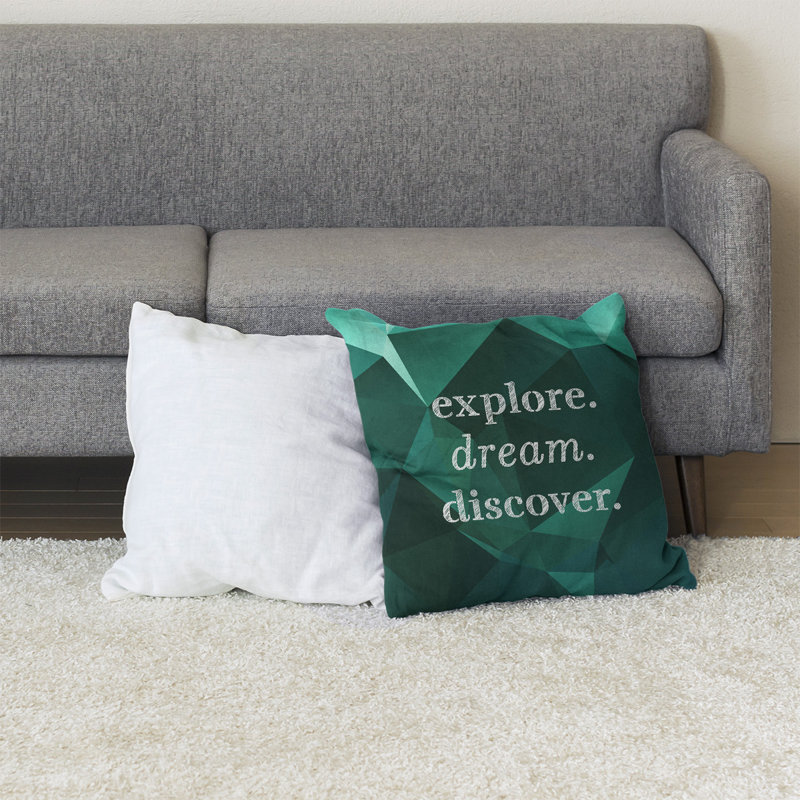 Coussin de sol, 36 po x 36 po, Vert foncé / turquoise