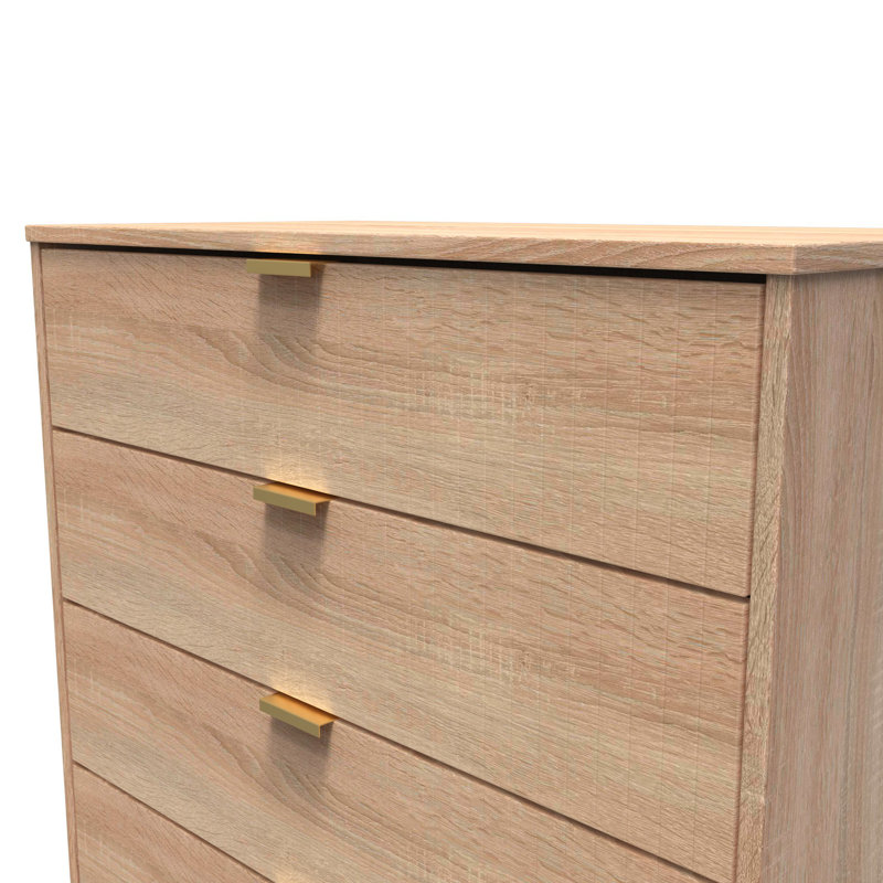 Fully Assembled Alojz 4 - Drawer Chest of Drawers, Bardolino Oak
