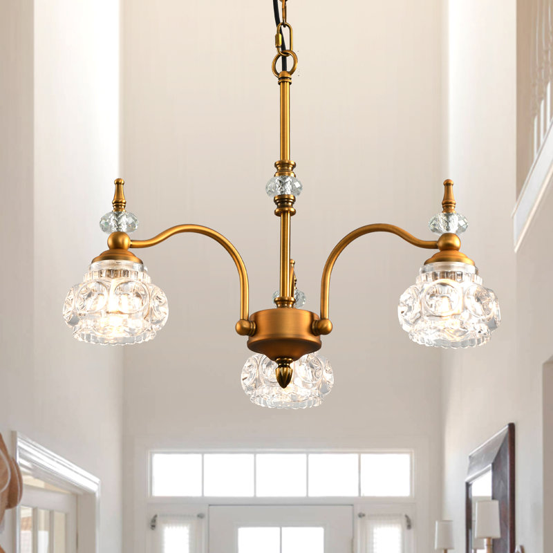 3 - Light Dimmable Classic / Traditional Chandelier, Golden