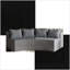 Canapés modulaires | Modulaire 2 pièces courbé et modulaire avec 4 coussins, pour le salon, la chambre et le bureau | Velours côtelé | Gris
