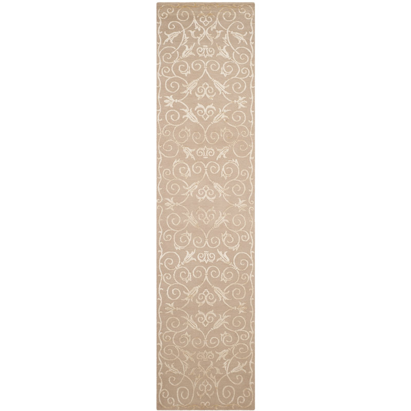 Jerrad Hand Knotted Silk & Wool Pile Rug, Runner 2'6" x 12'
