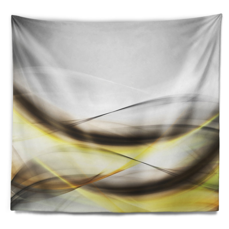 Tapisserie abstraite «Golden Waves», H 78 po x l 92 po