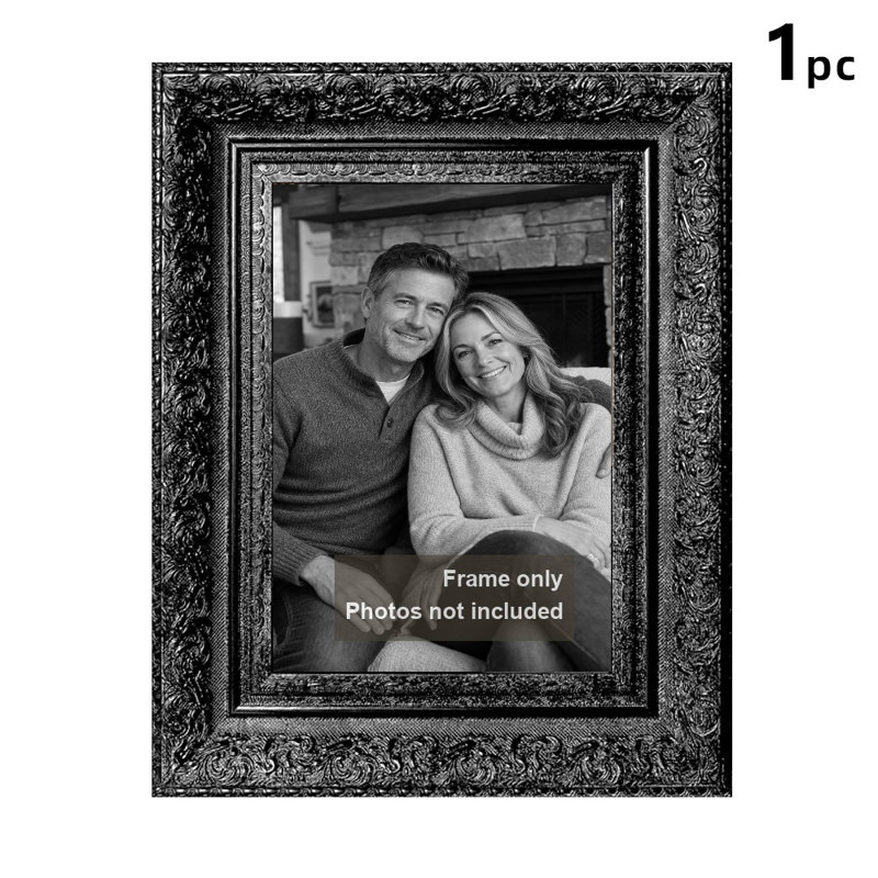 Cadre photo noir traditionnel 5 pièces x 5 po 1PC pour présentation de photos de tous les jours, Black, 1, L 5 po x H 7 po
