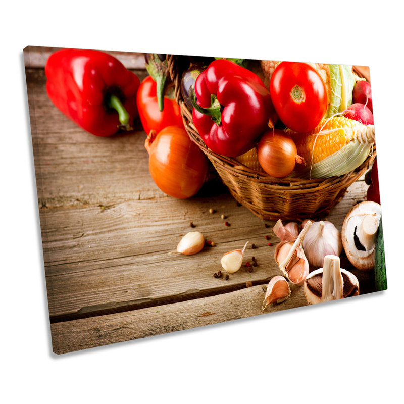 Organic Fresh Vegetables Kitchen - Wrapped Canvas Art Prints, 30.5cm H x 45.7cm W x 2cm D