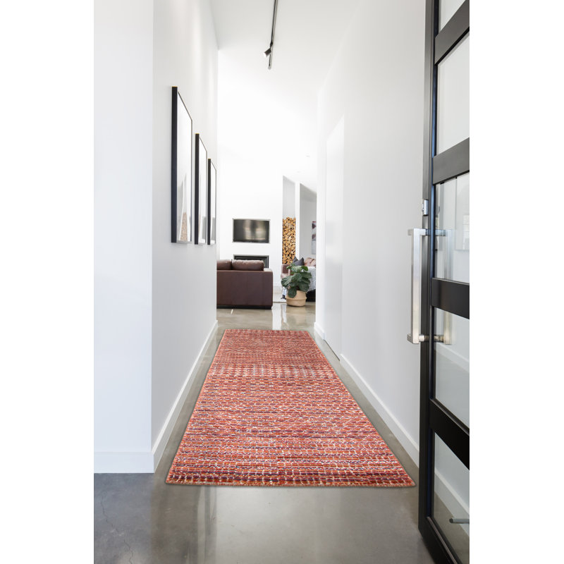 Tapis rouge en soie noué à la main One Of Kind 2 pi 7 po x 8 pi 0 po