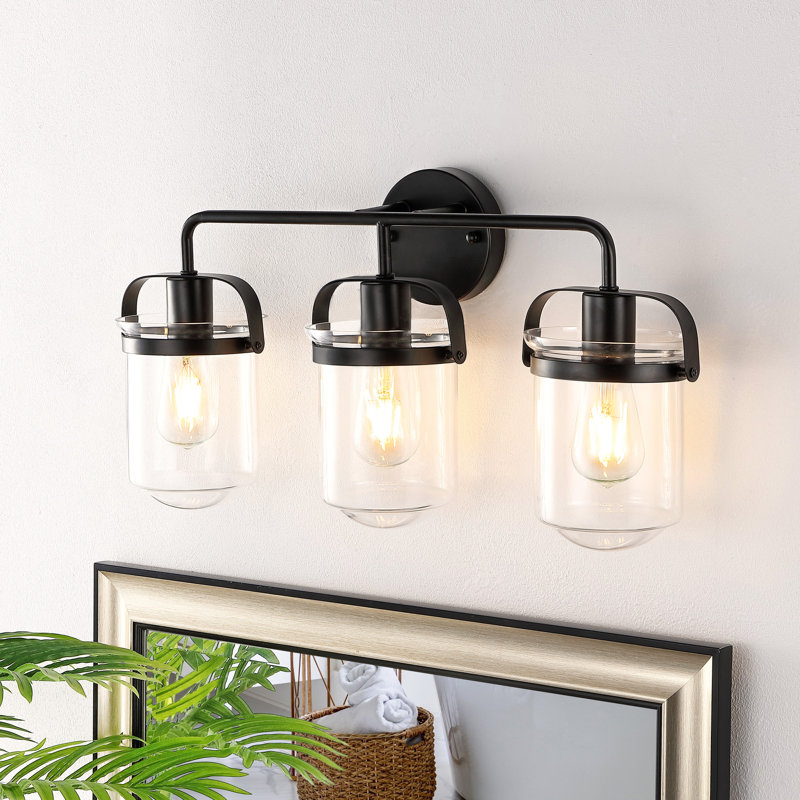 3-light Dimmable Vanity Light with Glass Shades
