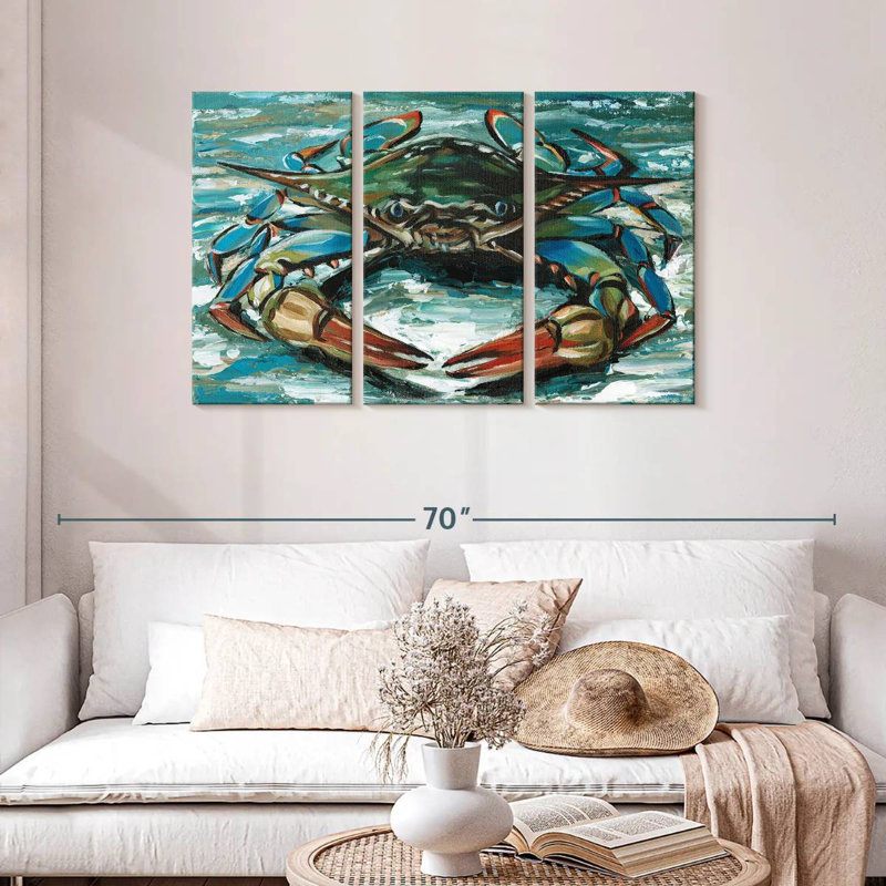 Crabe Brampt Blue Palette II, H 28 po x l 45 po