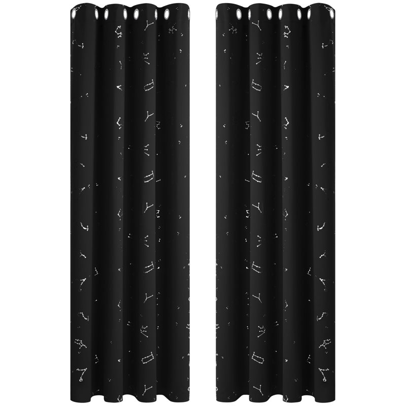 Radmilla Blackout Curtain Pair, Black, 66cm Width x 229cm Drop