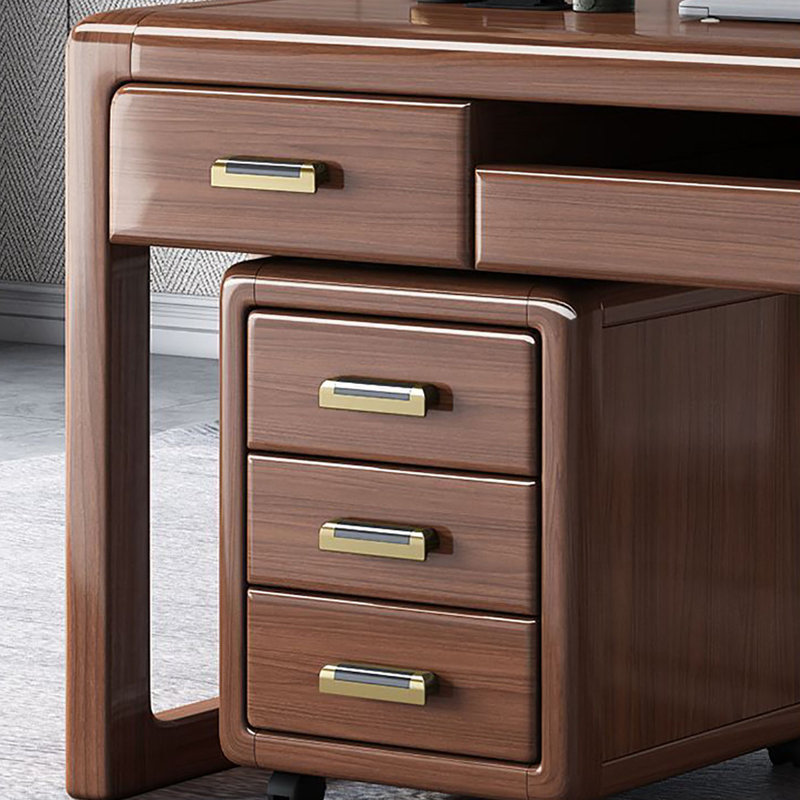 Bureau moderne en bois massif avec rangement, H 29,5 po x l 63 po x P 27,5 po