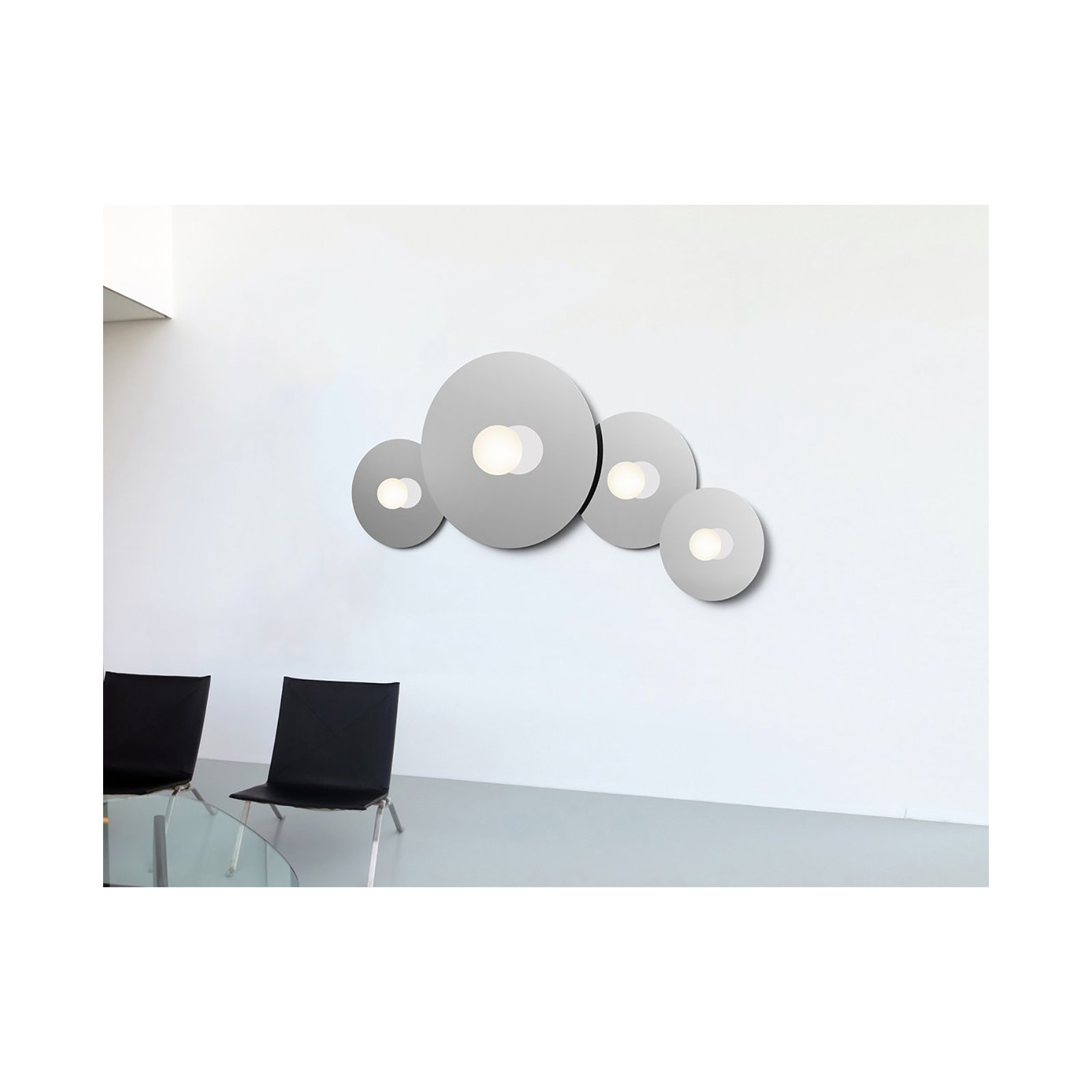 Bola Flush Disc, Chrome, 6.2" H x 12" W x 12" D
