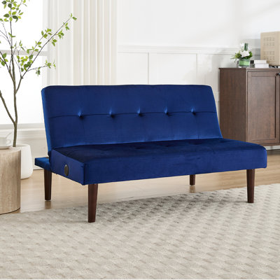 Canapé-lit pliable à dossier haut en tissu de flanelle haut de gamme avec dossier ajustable et futon inclinable, canapé de style moderne avec port de charge, convenant au salon, à la chambre à coucher et au bureau