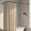 Tringle de douche en coin robuste en L 39 po - 67,8 po x 55 po - 84 po - réglable, 12 crochets et support de plafond