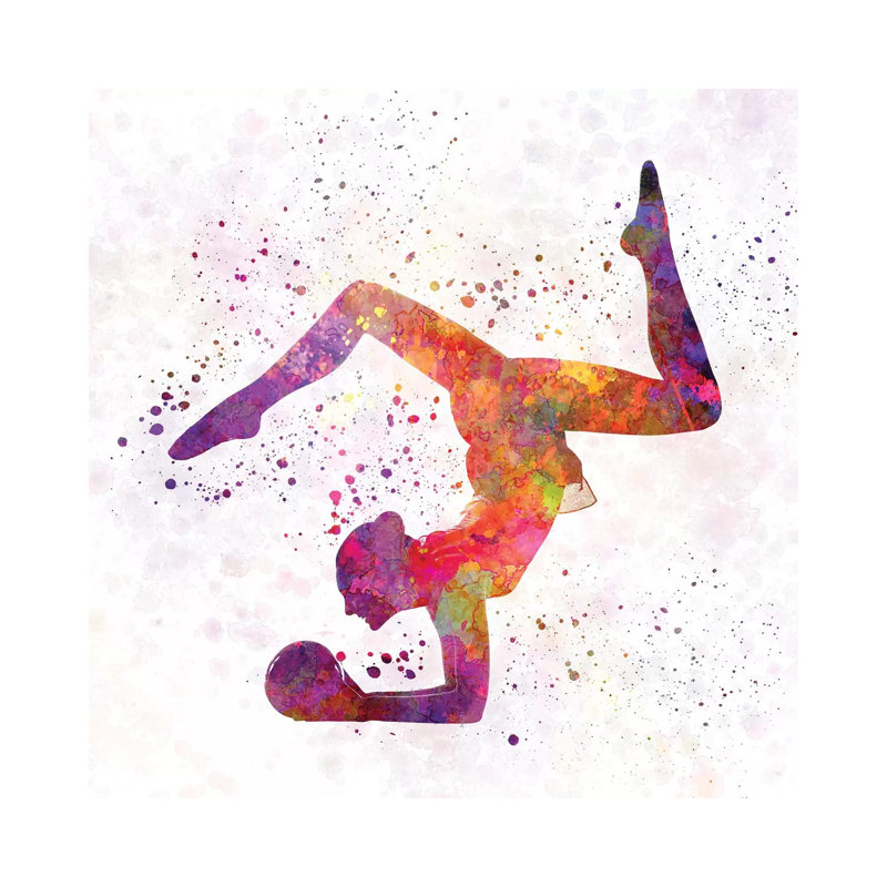 Rhythmic Gymnastics Woman Silhouette by Paul Rommer - Wrapped Canvas Print, 30.48cm H x 30.48cm W x 1.91cm D