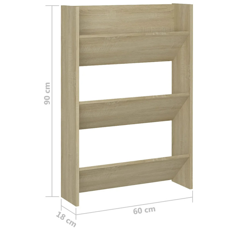 6 Pair Shoe Rack, Sonoma Oak