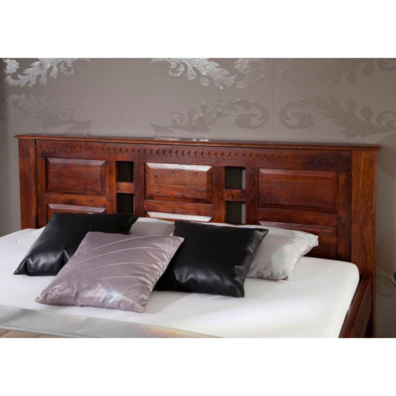 Oxford Solid Wood Storage Bed, European Double (140 x 200cm), Nougat