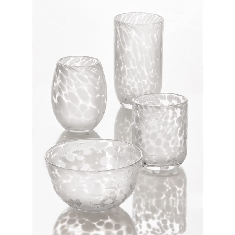 Confetti Stemless Wine Glass White