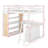 Hamide Full Size Loft Bed with Ladder, Shelves-1354973462
