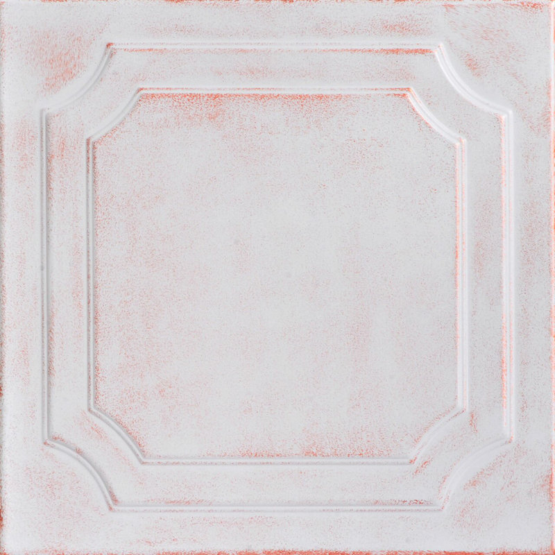 Carreau de plafond en polystyrène à coller 1,6 pi x 1,6 pi Virginia, Cuivre blanc délavé