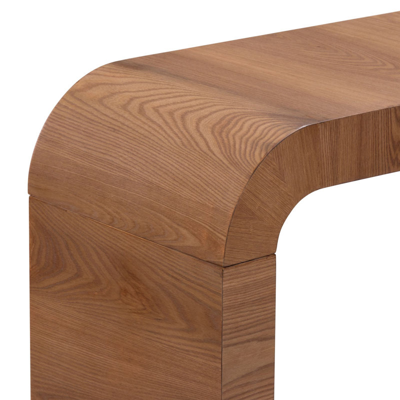 Arcata 56" Waterfall Wood Console Table, Medium Wood