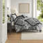 Elegant Cotton Bedding Sets, Black Damask Design, Queen Size